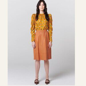 ELLIE MAE Lucia Leather Skirt, mango, sz M